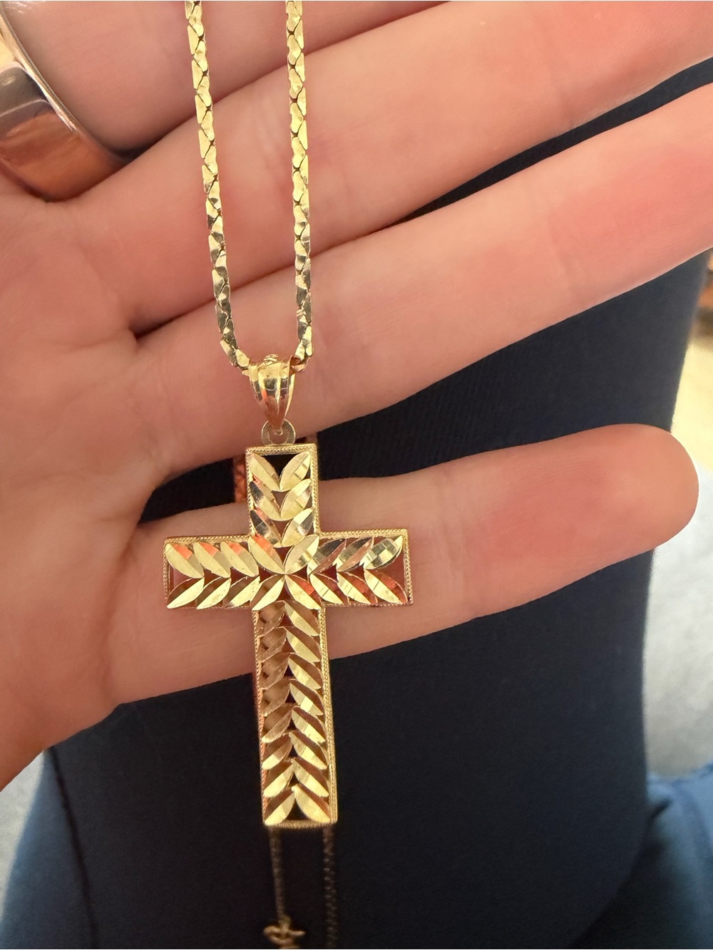 14 Karat Gold Cross Pendant Necklace - Women's Jewelry
